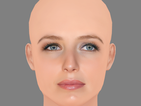 Annabelle Wallis Head - No Hair - Low poly head for game 3D Model