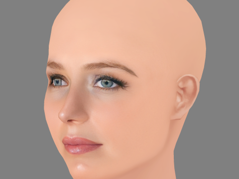 Annabelle Wallis Head - No Hair - Low poly head for game 3D Model