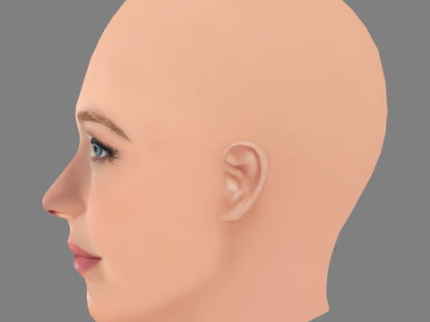 Annabelle Wallis Head - No Hair - Low poly head for game 3D Model