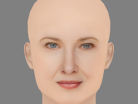 Annette O Toole Head - No Hair - Low poly head for game 3D Model