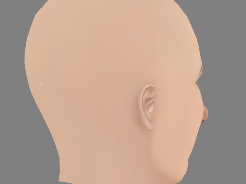 Annette O Toole Head - No Hair - Low poly head for game 3D Model
