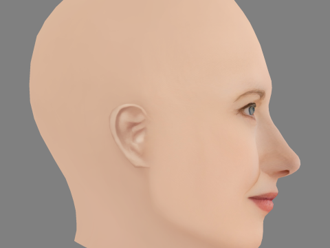 Annette O Toole Head - No Hair - Low poly head for game 3D Model