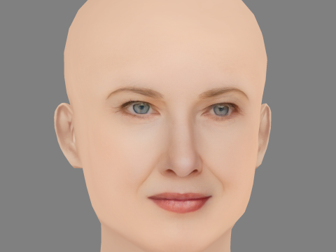 Annette O Toole Head - No Hair - Low poly head for game 3D Model