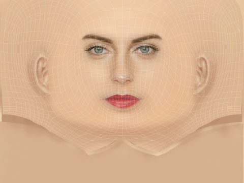 Antje Traue Head - Saçsız - Oyun için düşük poli kafa 3D Model