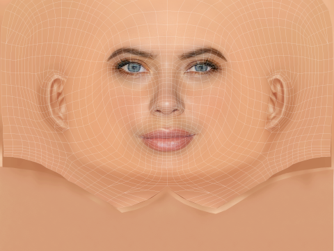 Голова Ешлі Бенсон - без волосся - низькополігональна голова для гри 3D Модель