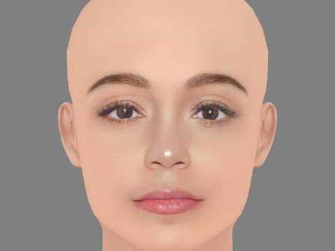 Голова Ешлі Мадекве - без волосся - низькополігональна голова для гри 3D Модель