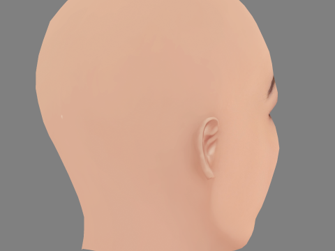 Голова Ешлі Мадекве - без волосся - низькополігональна голова для гри 3D Модель