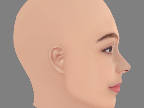 Голова Ешлі Мадекве - без волосся - низькополігональна голова для гри 3D Модель
