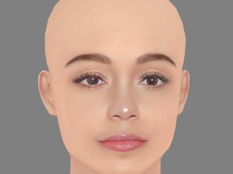 Голова Ешлі Мадекве - без волосся - низькополігональна голова для гри 3D Модель