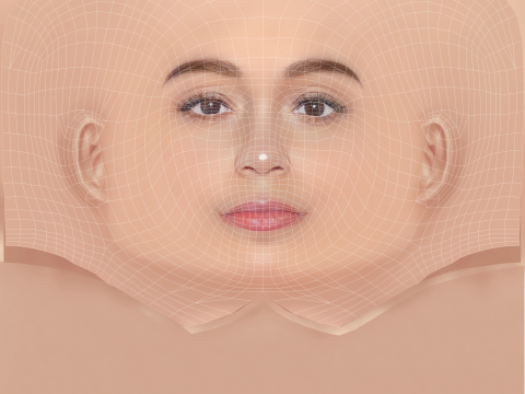 Голова Ешлі Мадекве - без волосся - низькополігональна голова для гри 3D Модель