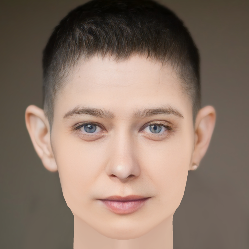 Cabeza de Asia Kate Dillon - Sin pelo - Cabeza de baja poli para juego Modelo 3D .c4d .max .obj .3ds .fbx .stl .blend 