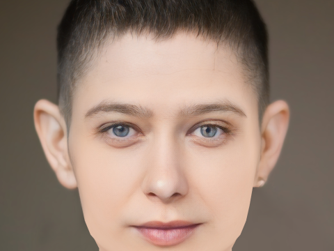 アジア ケイト ディロン ヘッド - 髪なし - ゲーム用の低ポリ頭 3Dモデル