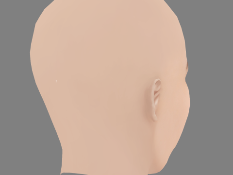 Cabeza de Asia Kate Dillon - Sin pelo - Cabeza de baja poli para juego Modelo 3D