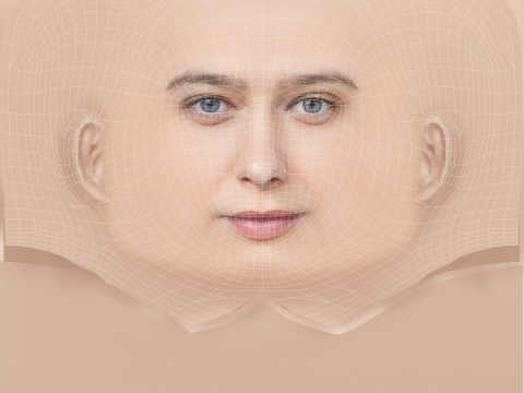 Cabeza de Asia Kate Dillon - Sin pelo - Cabeza de baja poli para juego Modelo 3D