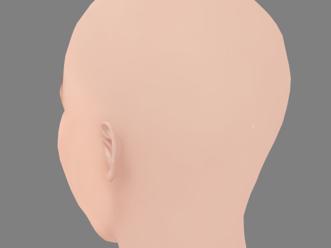 Awkwafina Head - No Hair - Low poly head for game 3D Model