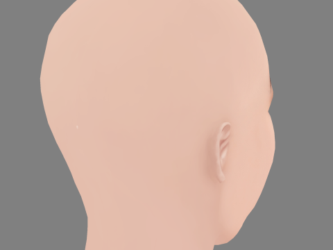 Awkwafina Head - No Hair - Low poly head for game 3D Model