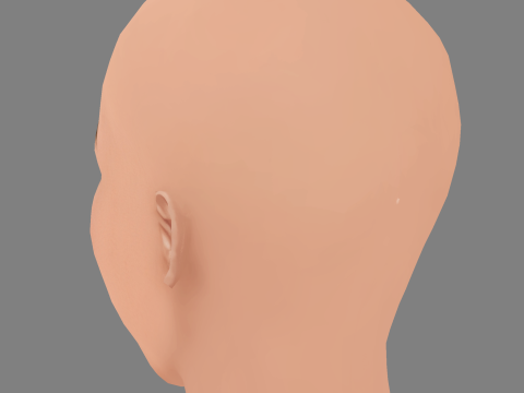 ऐलेट ज़्यूरर हेड - नो हेयर - गेम के लिए लो पॉली हेड 3D मॉडल