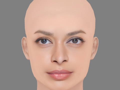 Ayesha Dharker Head - No Hair - Low poly head for game 3D Model