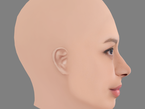 Ayesha Dharker Head - No Hair - Low poly head for game 3D Model