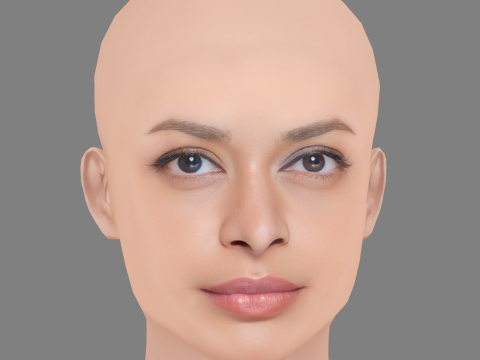 Ayesha Dharker Head - No Hair - Low poly head for game 3D Model