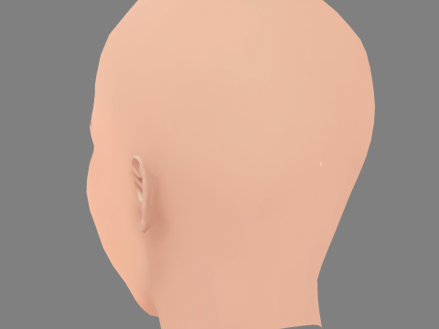 Голова Bahia Haifi — без волос — низкополигональная голова для игры 3D Модель