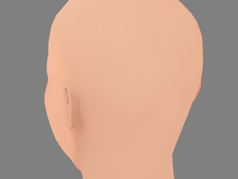 Голова Beau Garrett - без волосся - низькополігональна голова для гри 3D Модель