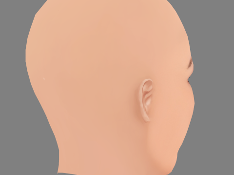 Голова Beau Garrett - без волосся - низькополігональна голова для гри 3D Модель