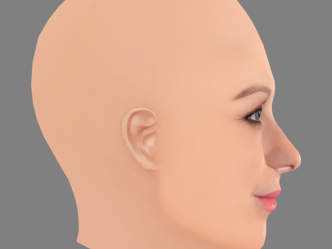 Голова Beau Garrett - без волосся - низькополігональна голова для гри 3D Модель