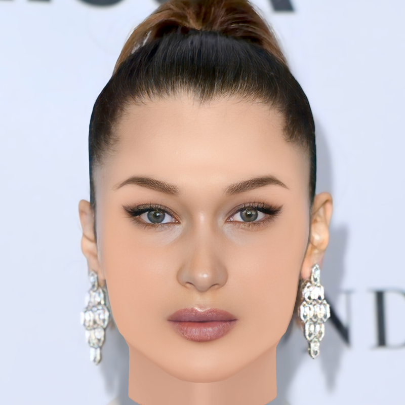 Bella Hadid Head - Tanpa Rambut - Kepala poli rendah untuk permainan Model 3D .c4d .max .obj .3ds .fbx .stl .blend 