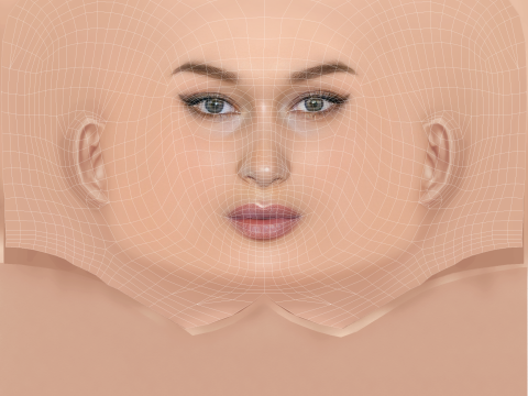 Bella Hadid Head - Tanpa Rambut - Kepala poli rendah untuk permainan Model 3D