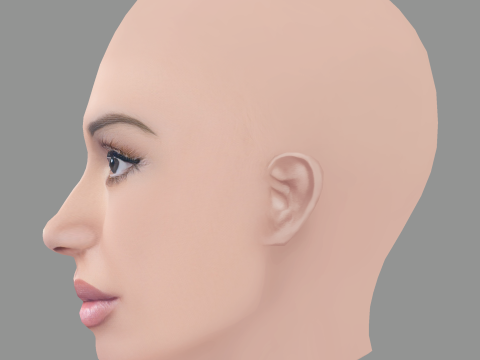 Bianca Censori Head - No Hair - Low poly head for game 3D Model