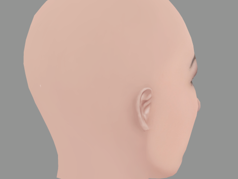 Bianca Censori Head - No Hair - Low poly head for game 3D Model