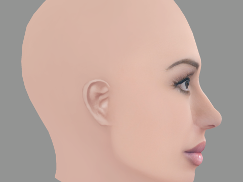 Bianca Censori Head - No Hair - Low poly head for game 3D Model
