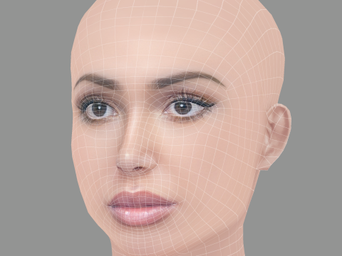 Bianca Censori Head - No Hair - Low poly head for game 3D Model