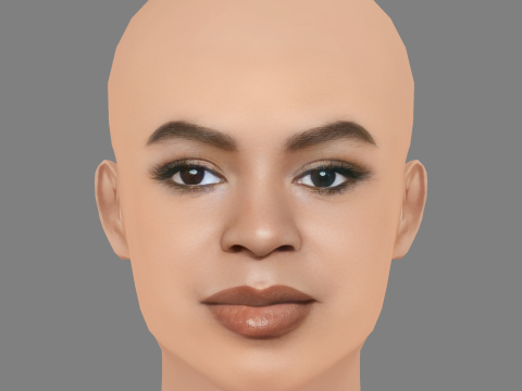 Blue Ivy Carter Head - No Hair - Tête low poly pour le jeu Modèle 3D