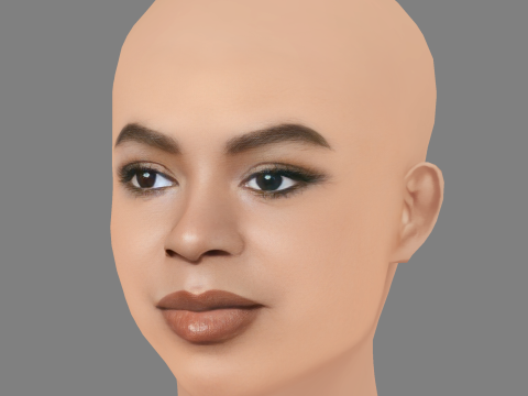 Blue Ivy Carter Head - No Hair - Tête low poly pour le jeu Modèle 3D