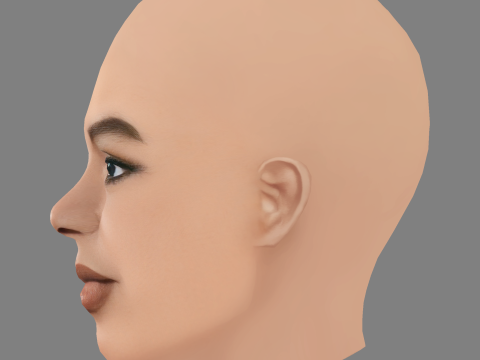 Blue Ivy Carter Head - No Hair - Tête low poly pour le jeu Modèle 3D
