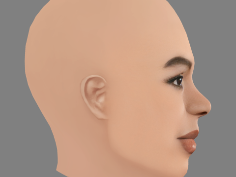 Blue Ivy Carter Head - No Hair - Tête low poly pour le jeu Modèle 3D