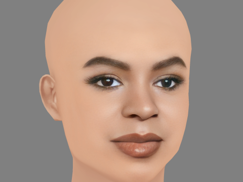 Blue Ivy Carter Head - No Hair - Tête low poly pour le jeu Modèle 3D