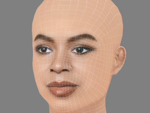 Blue Ivy Carter Head - No Hair - Tête low poly pour le jeu Modèle 3D