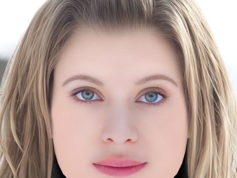 Bonnie Piesse Head - No Hair - Low poly head for game 3D Model