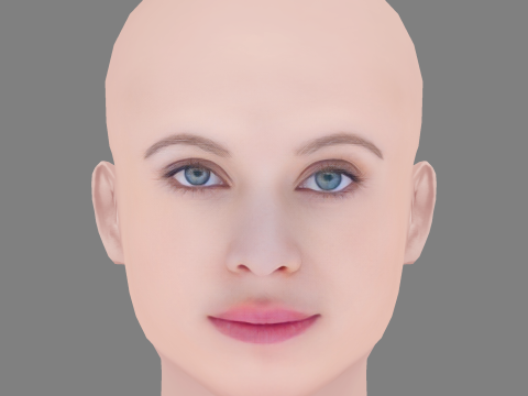 Bonnie Piesse ヘッド - 髪なし - ゲーム用の低ポリヘッド 3Dモデル