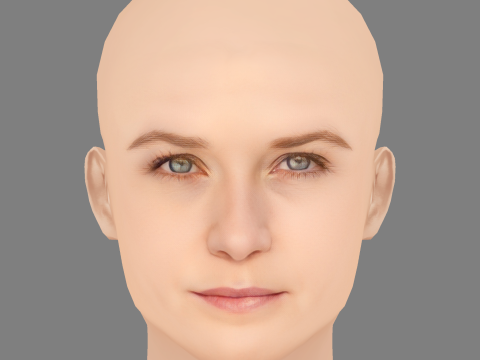 Bonnie Wright Head - No Hair - Low poly head for game 3D Model