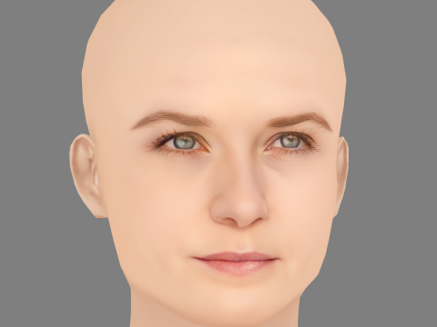Bonnie Wright Head - No Hair - Low poly head for game 3D Model