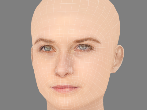 Bonnie Wright Head - No Hair - Low poly head for game 3D Model
