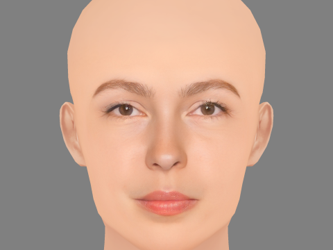 Brittany Allen Head - Sin pelo - Cabeza de baja poli para juego Modelo 3D