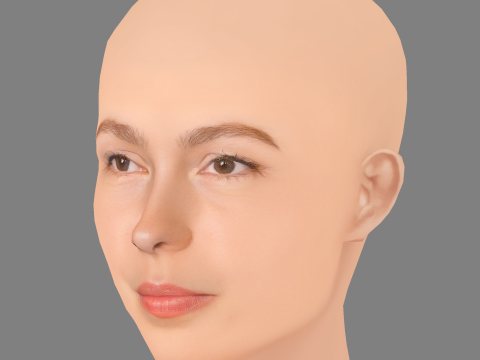 Brittany Allen Head - Sin pelo - Cabeza de baja poli para juego Modelo 3D