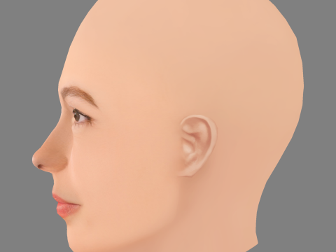 Brittany Allen Head - Sin pelo - Cabeza de baja poli para juego Modelo 3D