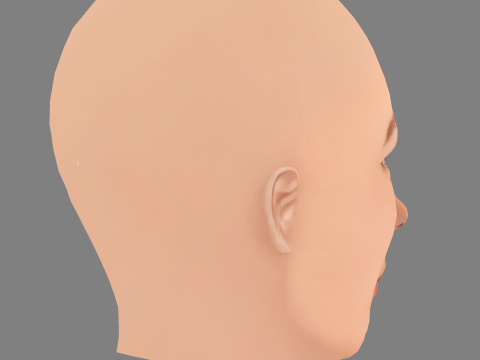 Brittany Allen Head - Sin pelo - Cabeza de baja poli para juego Modelo 3D