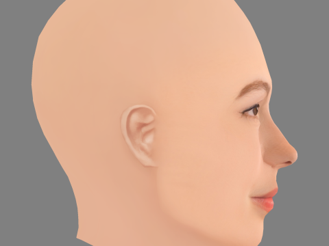 Brittany Allen Head - Sin pelo - Cabeza de baja poli para juego Modelo 3D